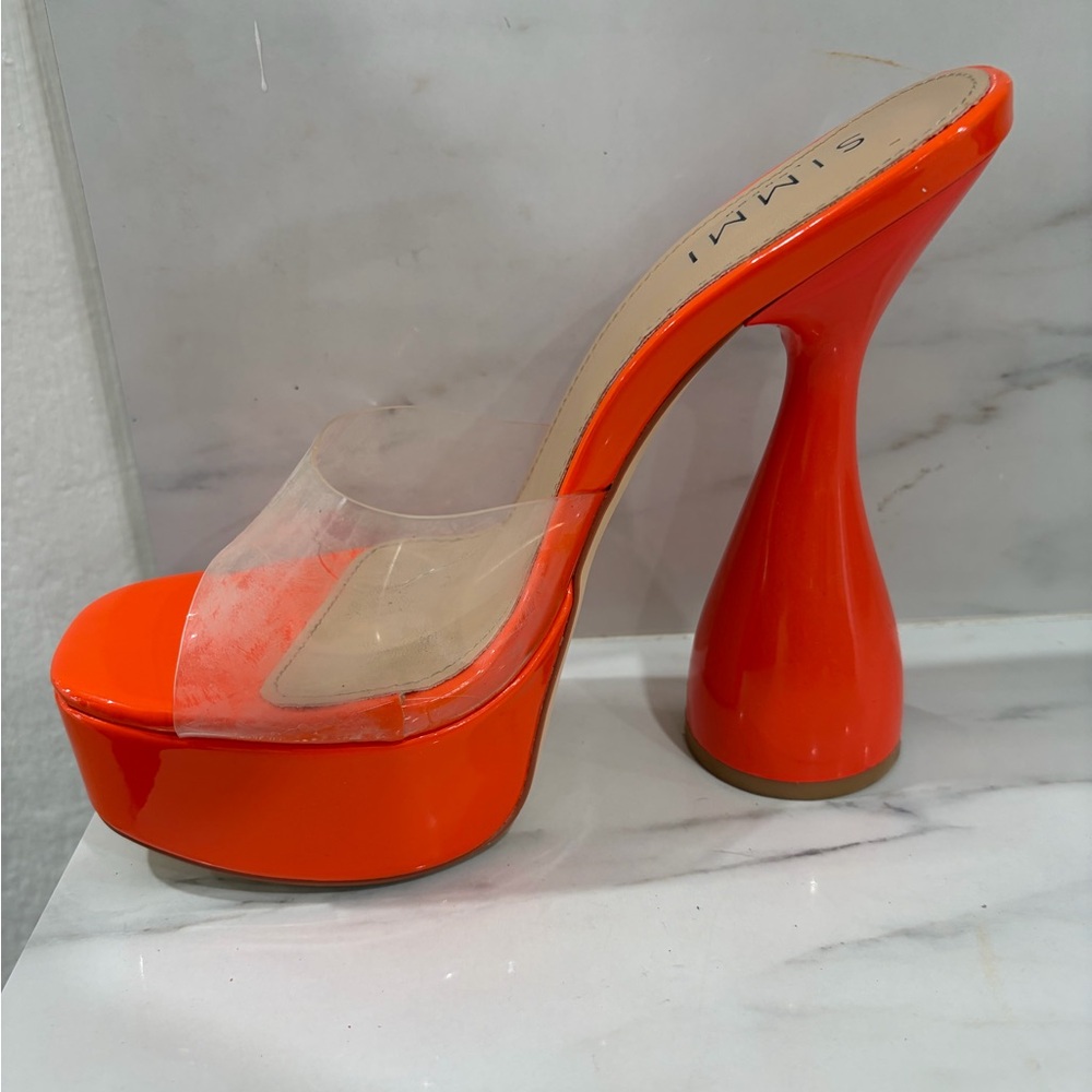 Chic Orange Platform Heels - image 2